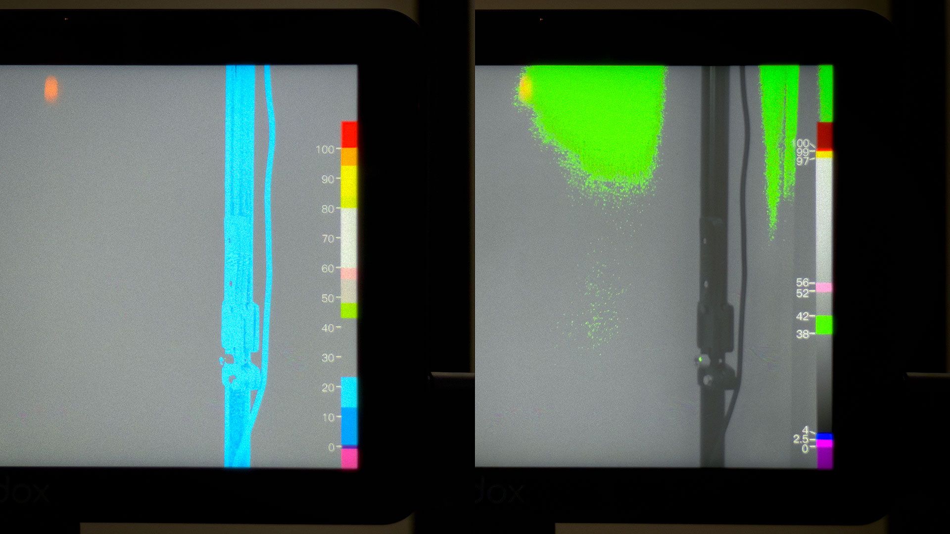 False color mode 1 (left) and mode 2 (right)