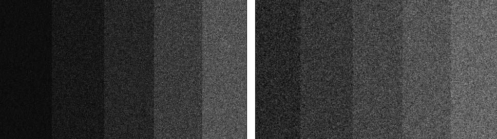 Film grain comparison (Silver Efex left, Lightroom right)