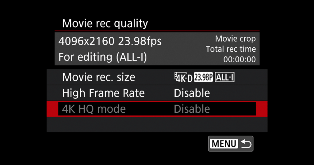 EOS R5 Movie Record Quality
