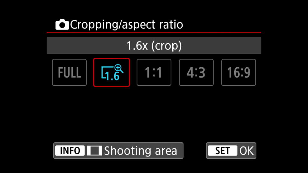 EOS R5 Cropping and Aspect Ratio